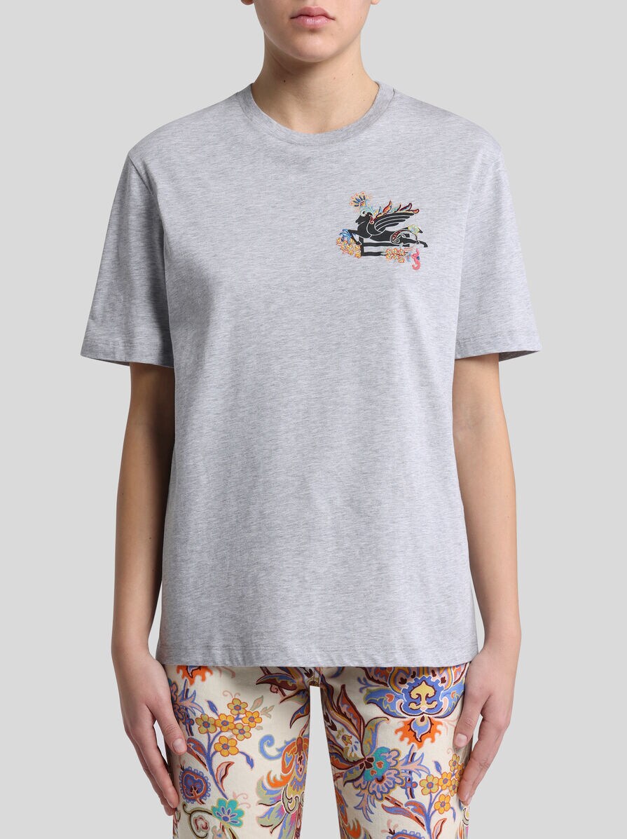 関税込 ETRO エトロ ペガソ 半袖 ニット コットン Tシャツ ペガソ コットン Tシャツ | エトロ
