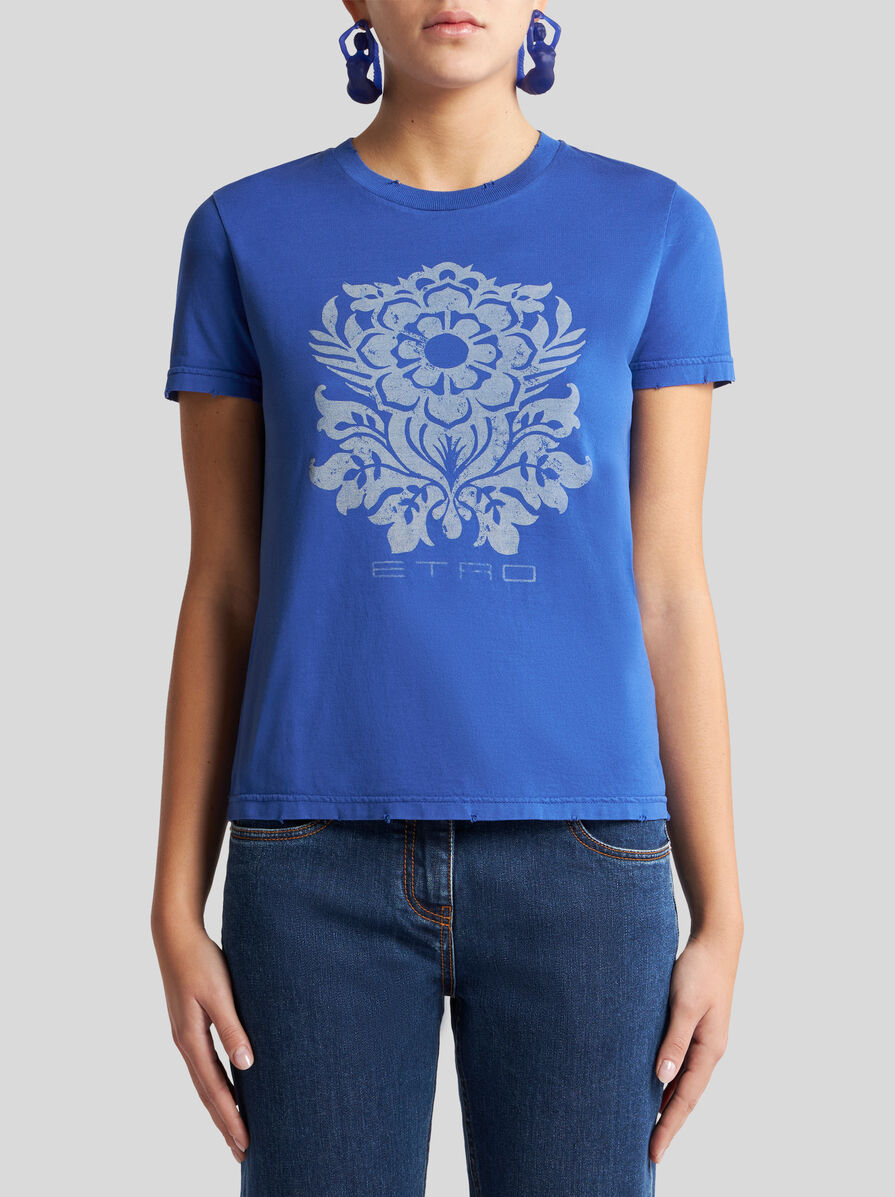 JERSEY T-SHIRT WITH FLOWER PRINT | Sweatshirts And T-shirts