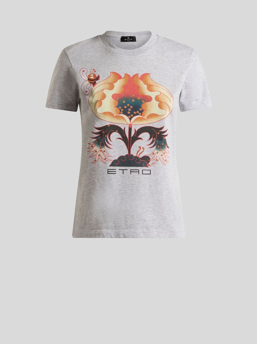 COTTON T-SHIRT WITH PRINT AND LOGO | Sweatshirts And T