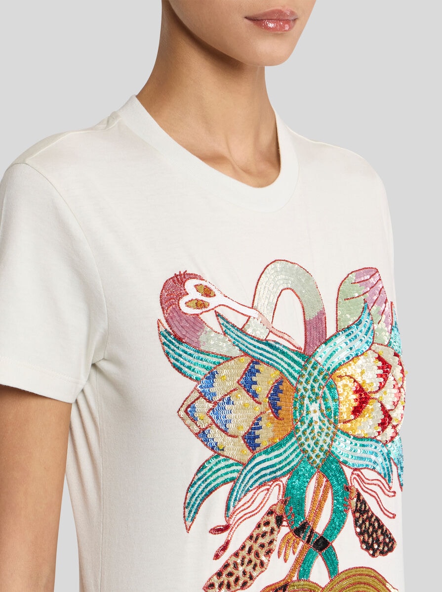 COTTON T-SHIRT WITH EMBROIDERY | Sweatshirts And T-shirts | ETRO