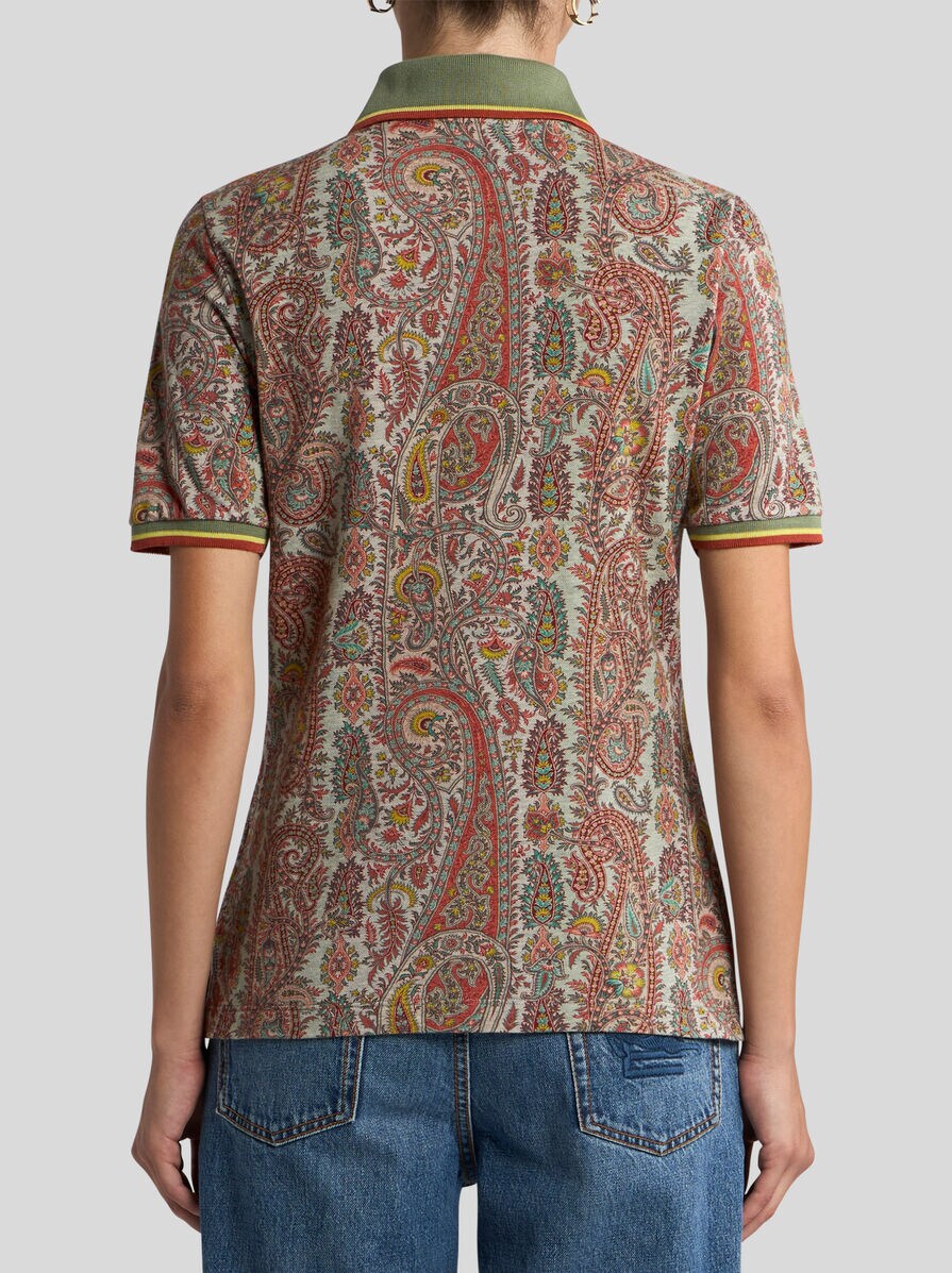 ボタニカル ペイズリーモチーフ コットンピケ ポロシャツ | エトロ