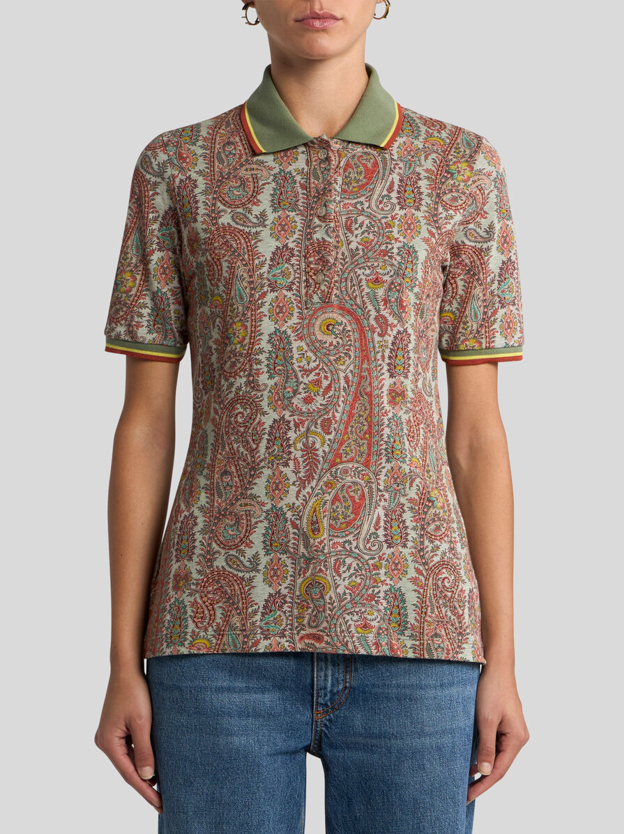 ボタニカル ペイズリーモチーフ コットンピケ ポロシャツ | エトロ