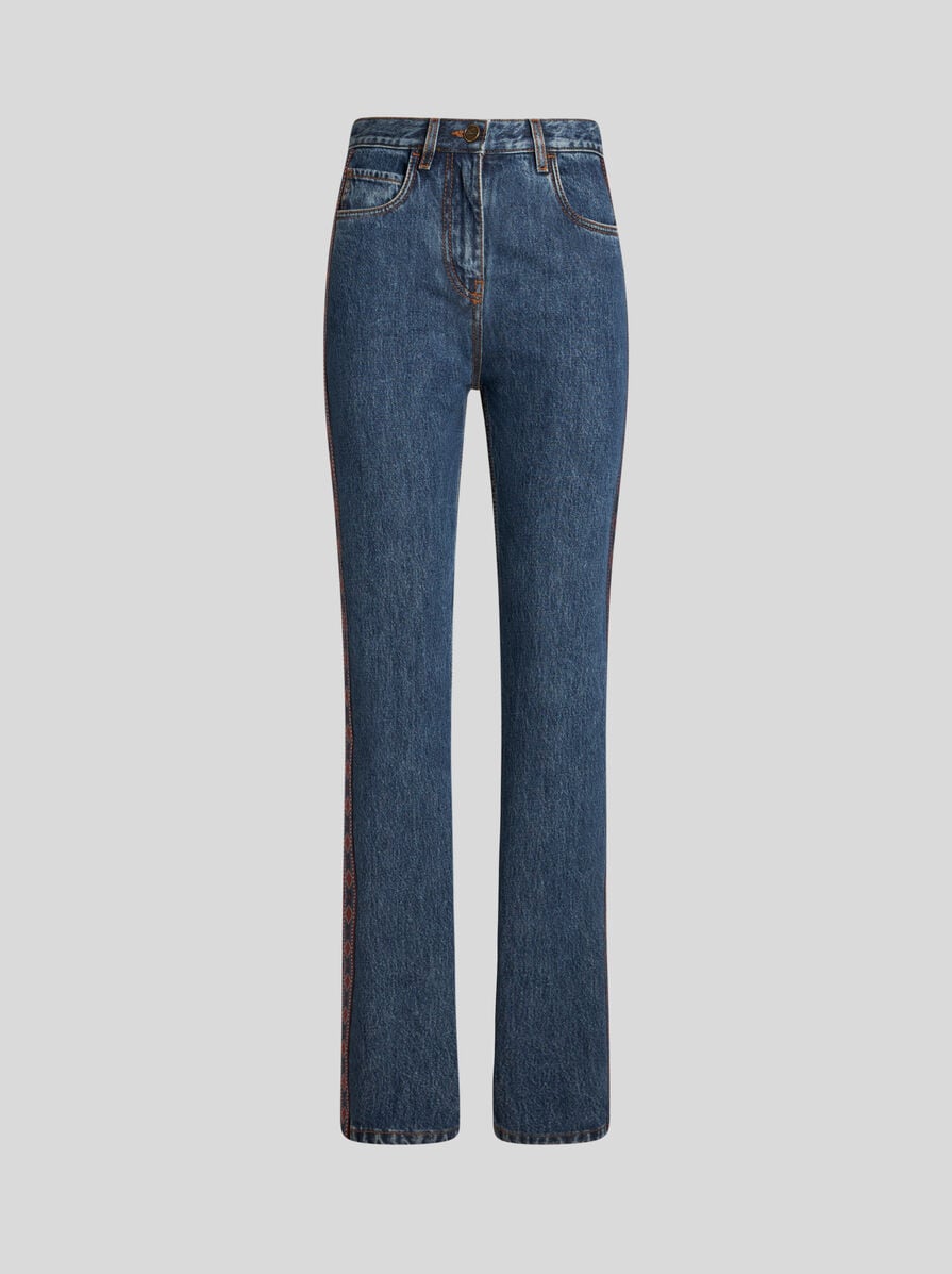 REGULAR-FIT JEANS WITH SIDE BAND | Denim | ETRO
