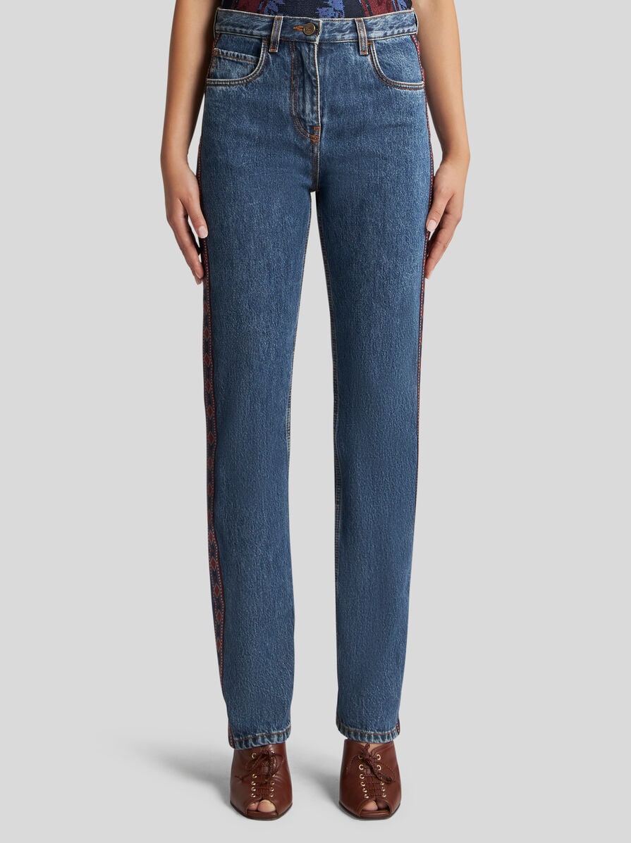 REGULAR-FIT JEANS WITH SIDE BAND | Denim | ETRO