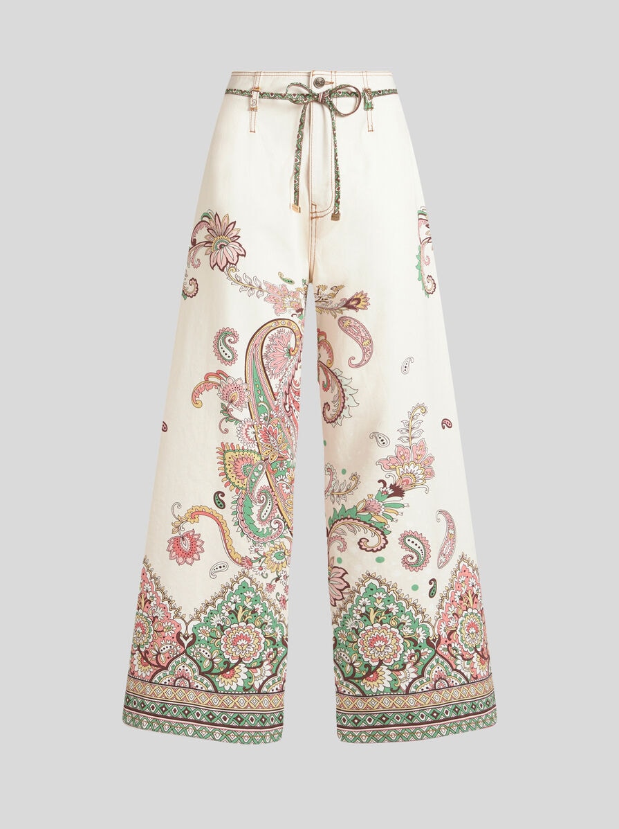 【国内発送】ETRO ベルト＆ペイズリーモチーフ ジーンズ ベルト＆ペイズリーモチーフ キュロット ジーンズ | エトロ