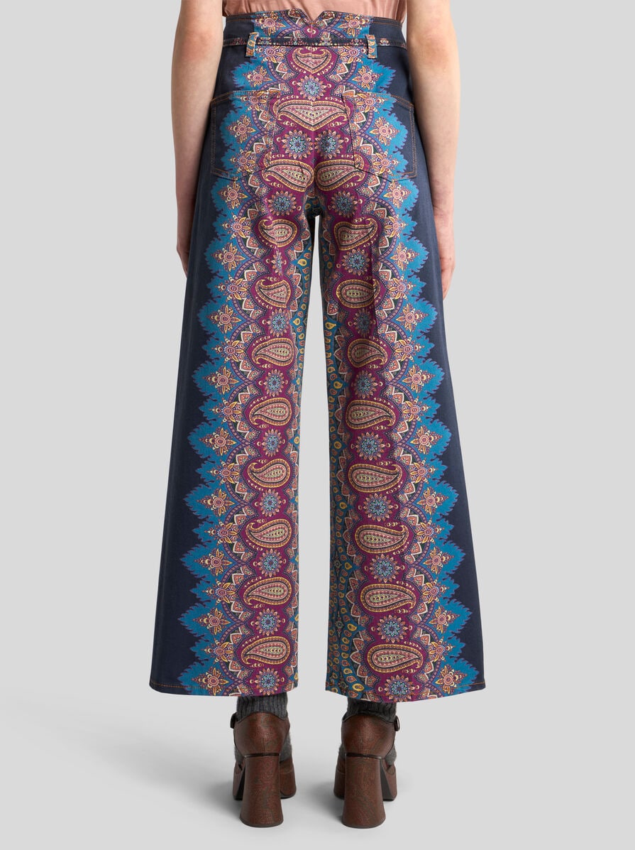 デニム・ジーパン ETRO CULOTTE JEANS ベルト＆エンブロイダリー キュロット ジーンズ | エトロ