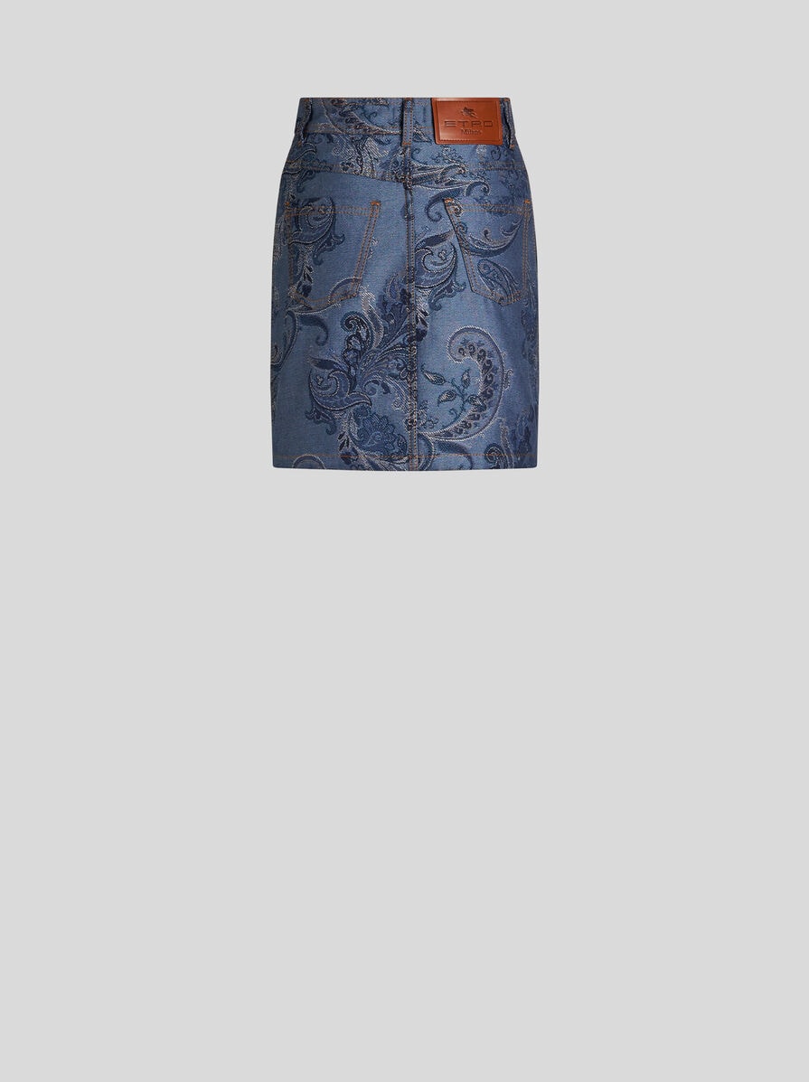 ETRO ペイズリージャカード デニム ミニスカート ブルー ETRO ジャカード デニムミニスカート | ブルー | FARFETCH JP