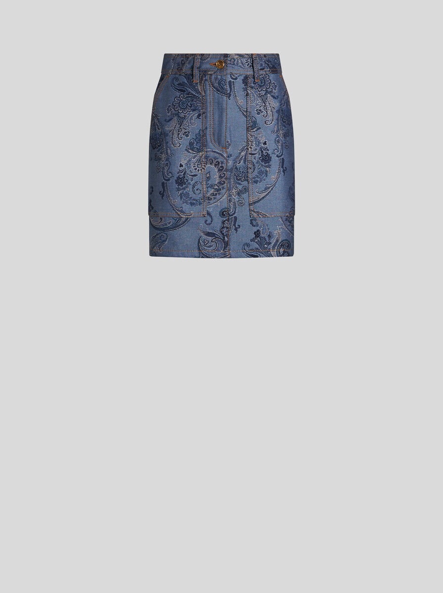 【★完売必至★】ETRO ☆ ジャカード デニム ミニスカート ETRO デニムジャカード ミニスカート | NET-A-PORTER