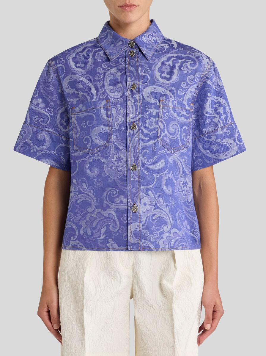 【★完売必至★】ETRO ☆ ジャカード デニム オーバーシャツ ジャカード デニム オーバーシャツ | エトロ