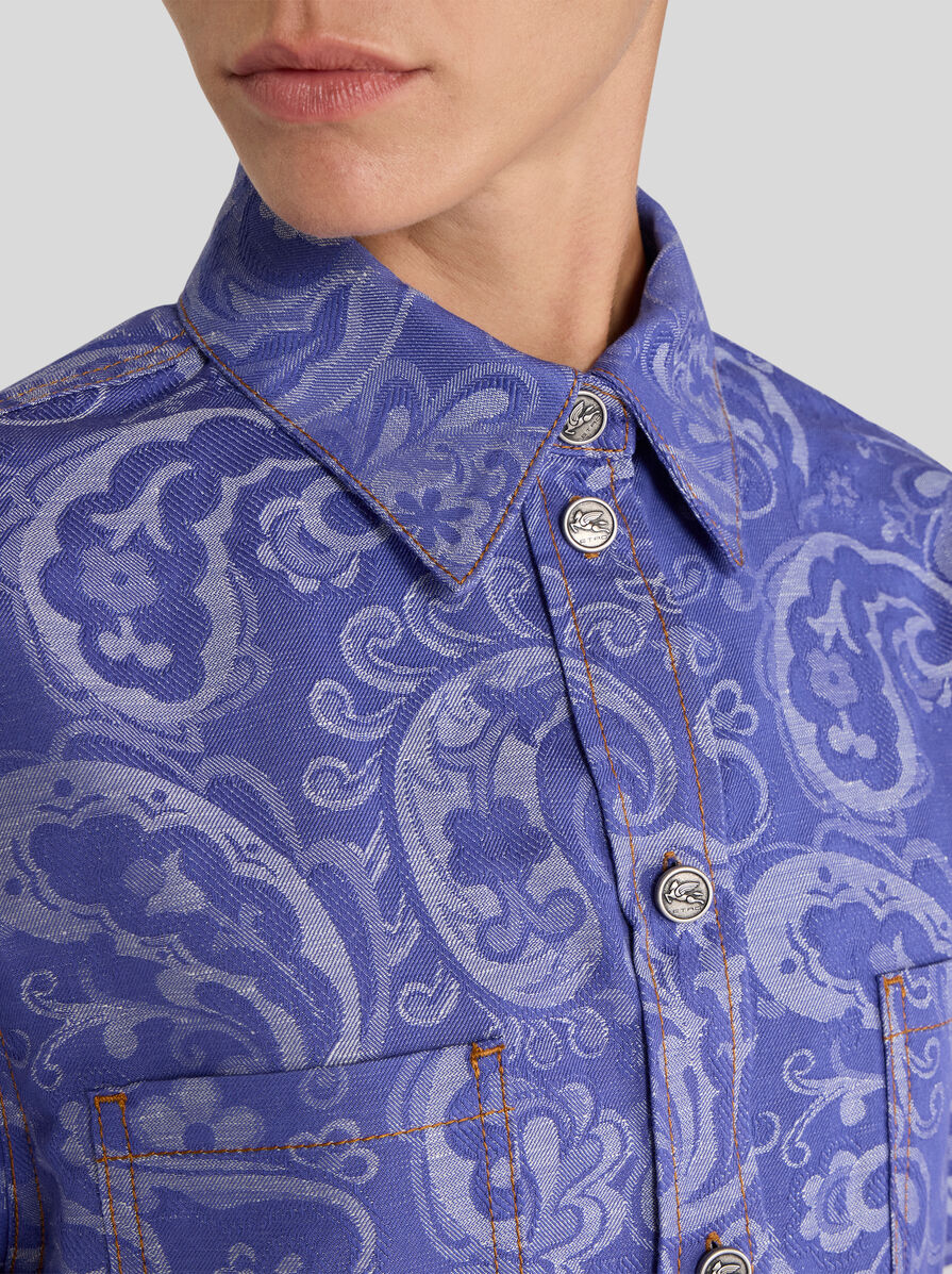【★完売必至★】ETRO ☆ ジャカード デニム オーバーシャツ ジャカード デニム オーバーシャツ | エトロ