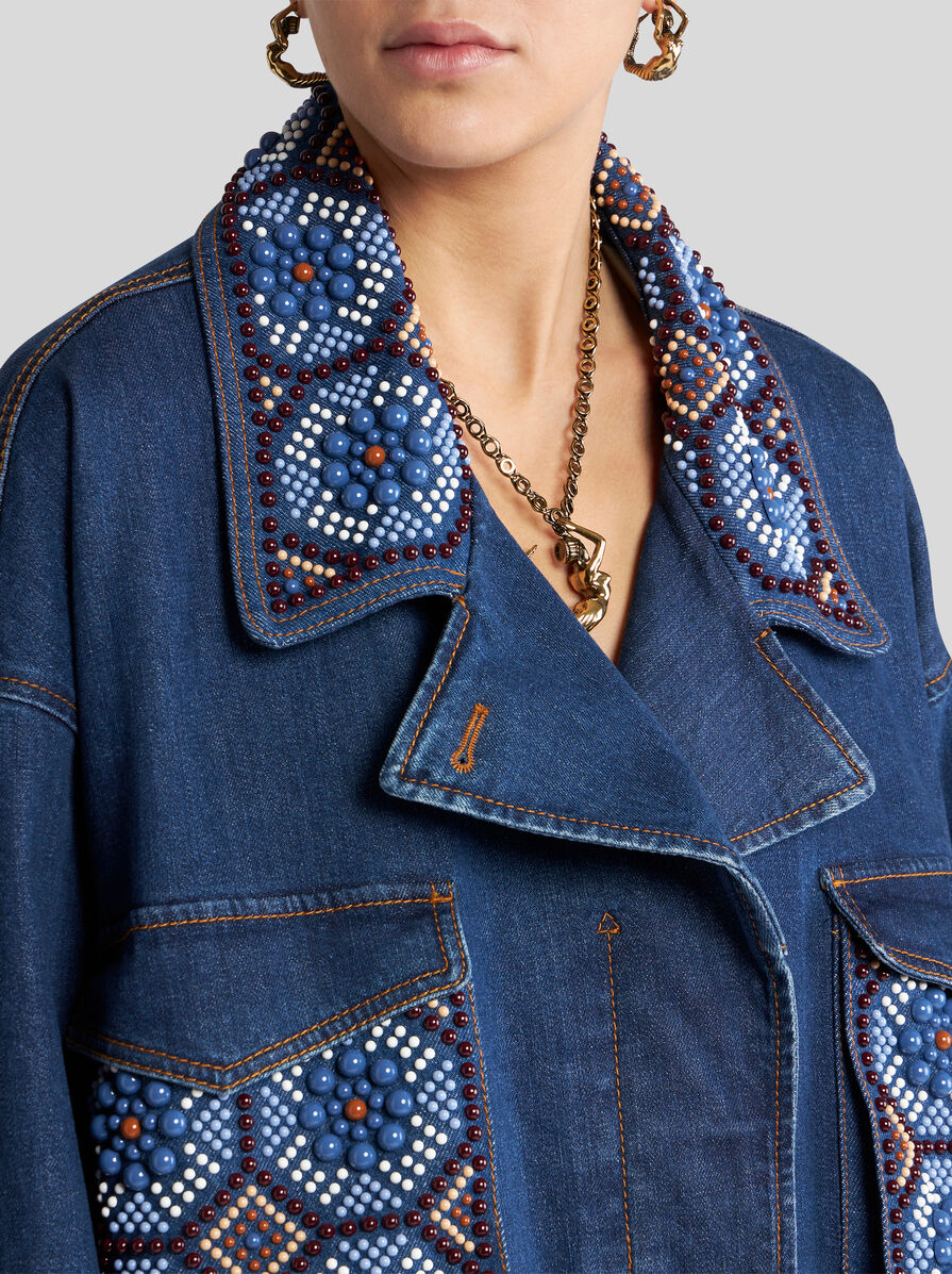 【ETRO】パール エンブロイダリー クロップド ジャケット パールエンブロイダリー クロップドジャケット | エトロ
