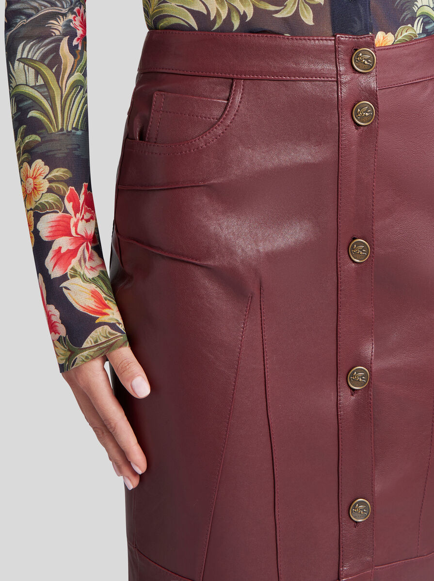 ETRO ナッパレザー マーメイドスカート バーガンティ ナッパレザー マーメイドスカート | エトロ