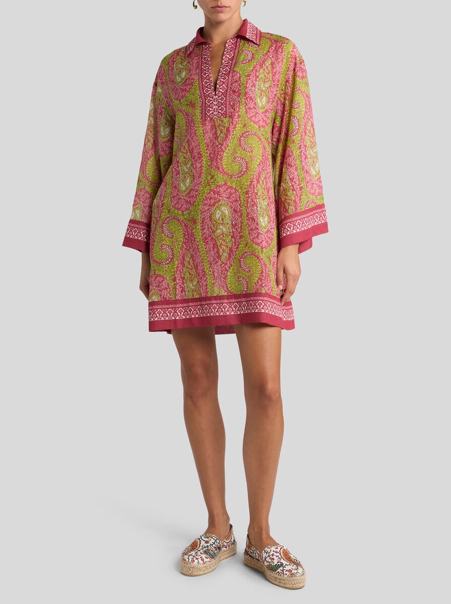 etro mini dress Etro Paisley Print Poplin Mini Dress